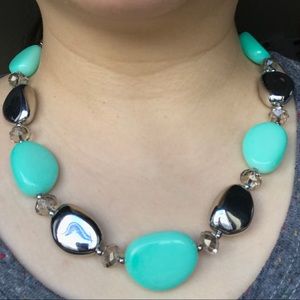 Monet Mint & Silver Color Statement Necklace